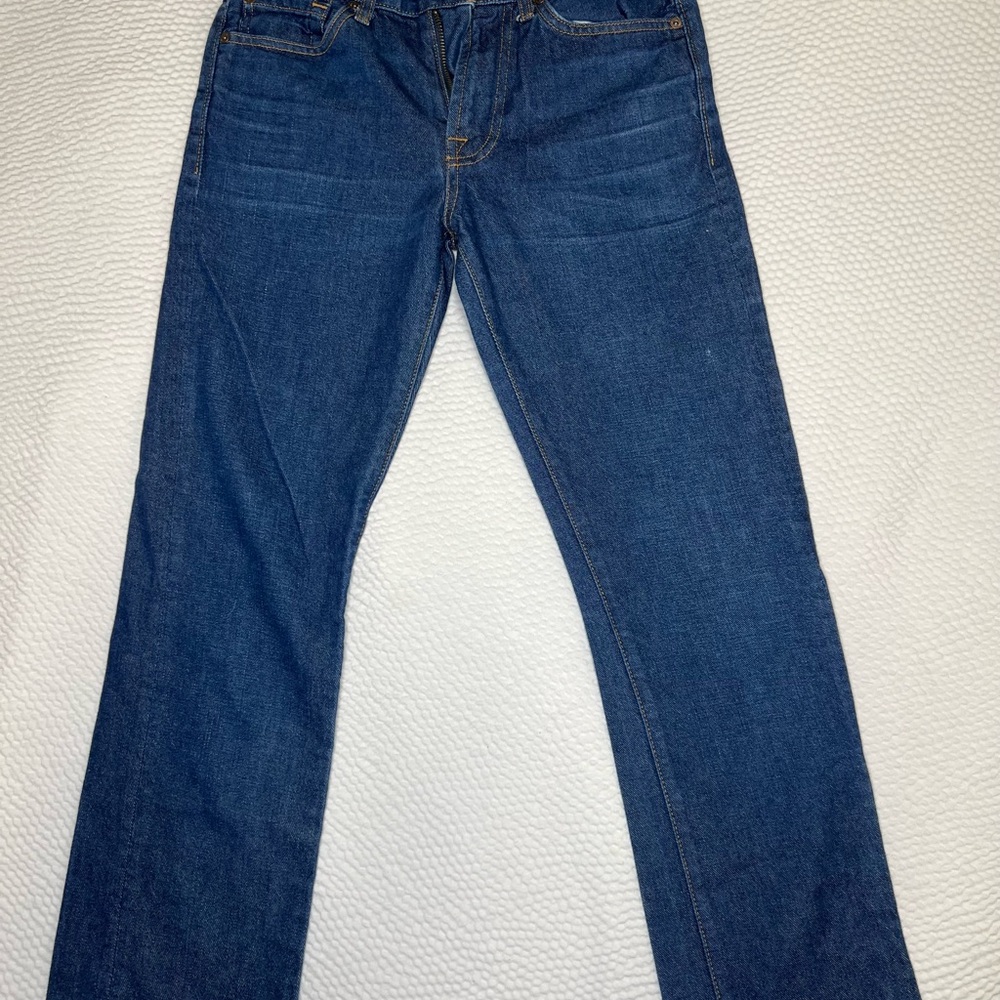 7 For All Mankind Blue Straight Jeans Slimmy Classic Style SZ 28